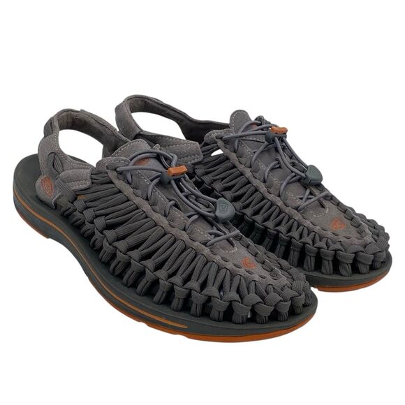 KEEN Uneek Sandals Men’s Size 9 Magnet/Safety Orange (HF7) - Picture 1 of 11